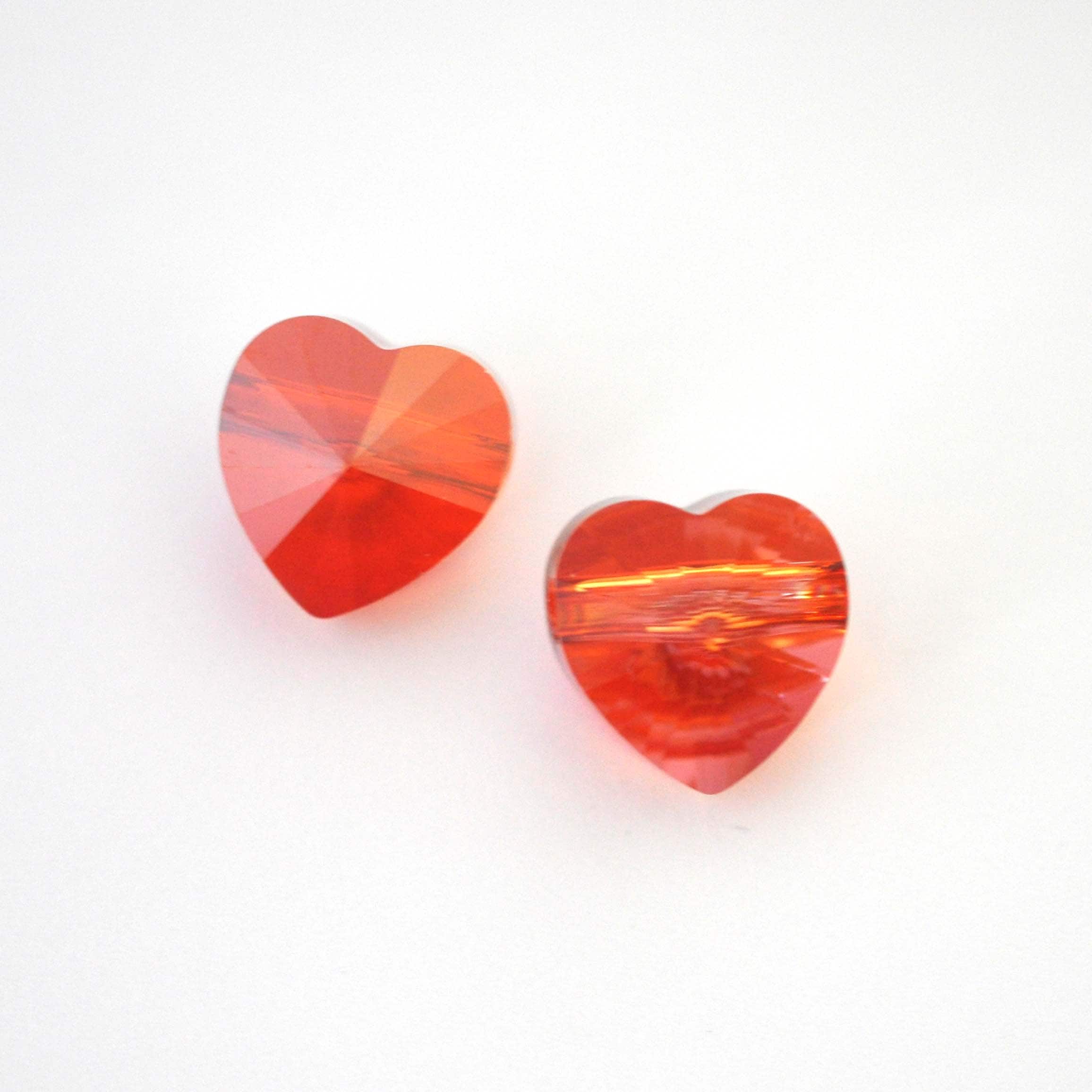 Red Magma Heart Bead 14mm Large Hole Bead 5942 Barton Crystal
