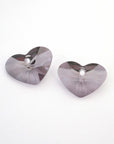 Antique Pink Forget-Me-Not Heart Pendant 17mm 6260 Barton Crystal - 1 Pair (2 Pieces)