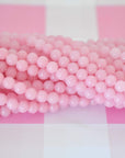 Perfectly Pink 6MM Smooth Round Vintage Cherry Brand Glass Beads - 100 Beads