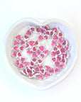 Tiny Pink Heart Connector Charms Silver Plated Barton Crystal- 12 Pieces