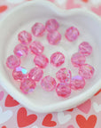 Vintage Rose AB 9mm 5000 Round Faceted Barton Crystal Round Faceted Beads - 6 Pieces