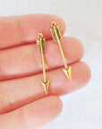 Antique Gold Ox Arrow Brass Charm Stamping - AGB137