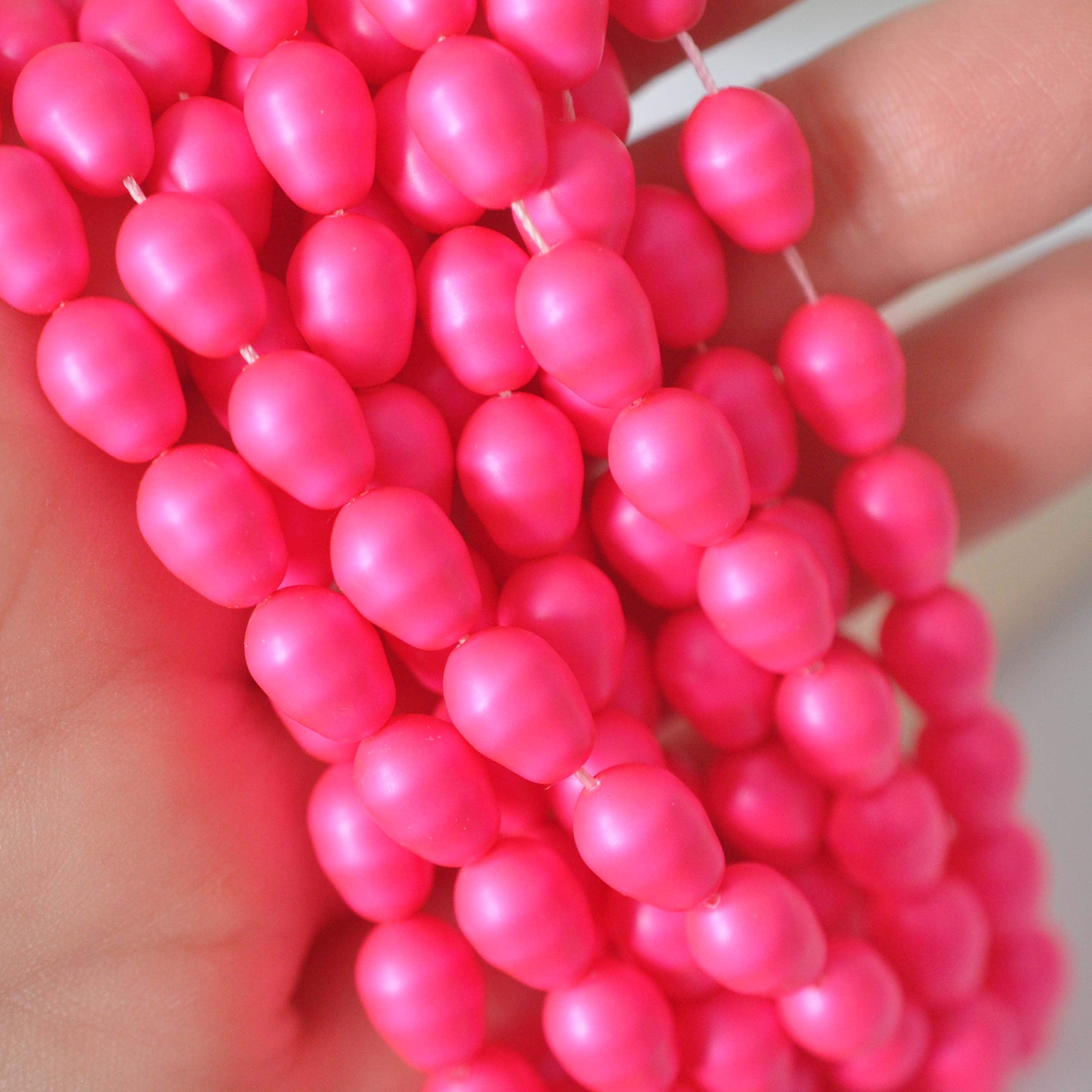 Neon Pink Crystal Pearls 11x10mm 5821 Barton Crystal Pearl Beads
