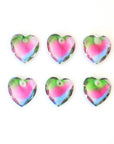 Watermelon Vintage Tricolor Heart Pendants 18MM - 1 Pair (2 Pieces)