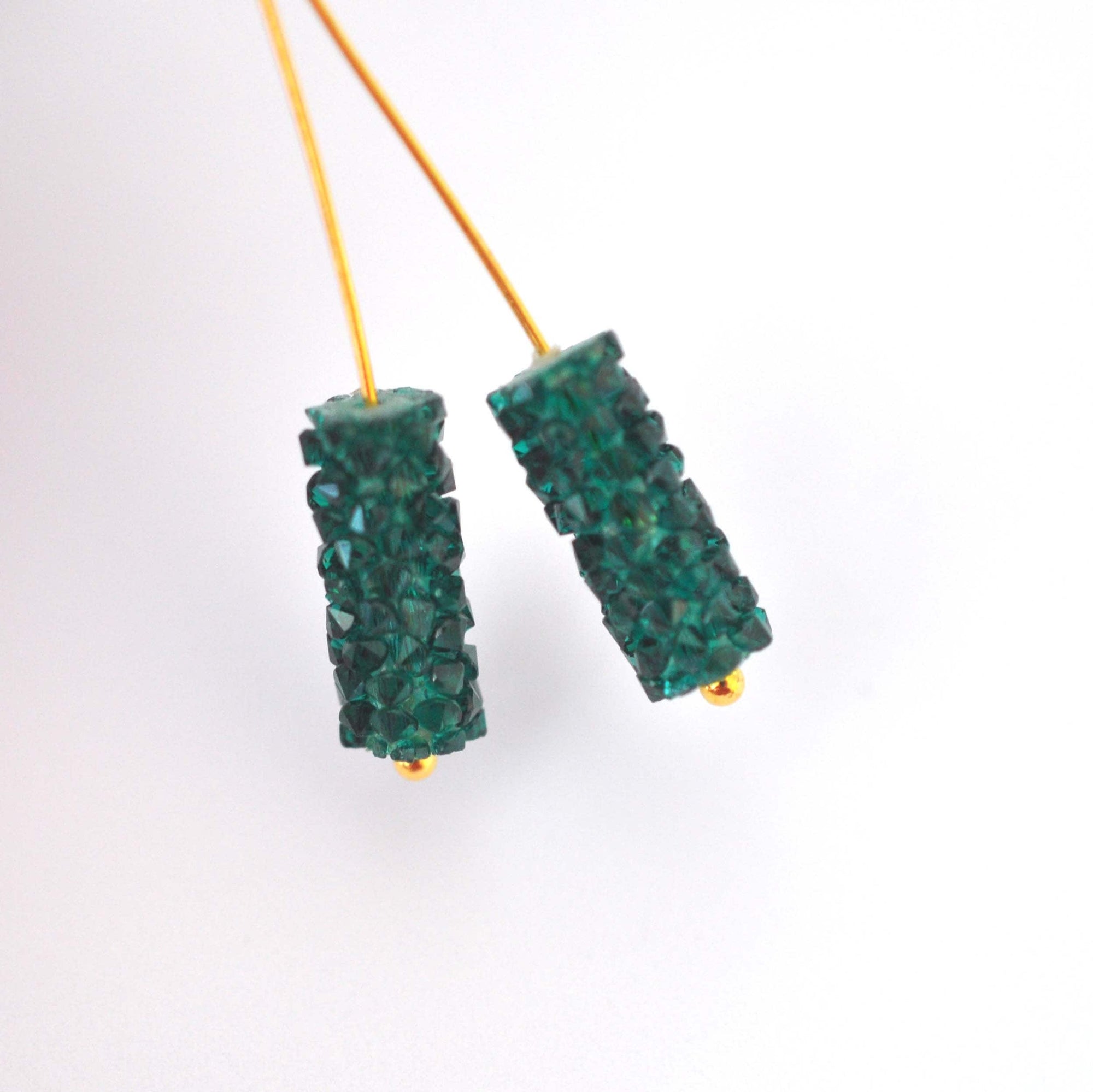 Emerald Fine Rocks Tube Beads Barton Crystal 15MM - 1 Bead