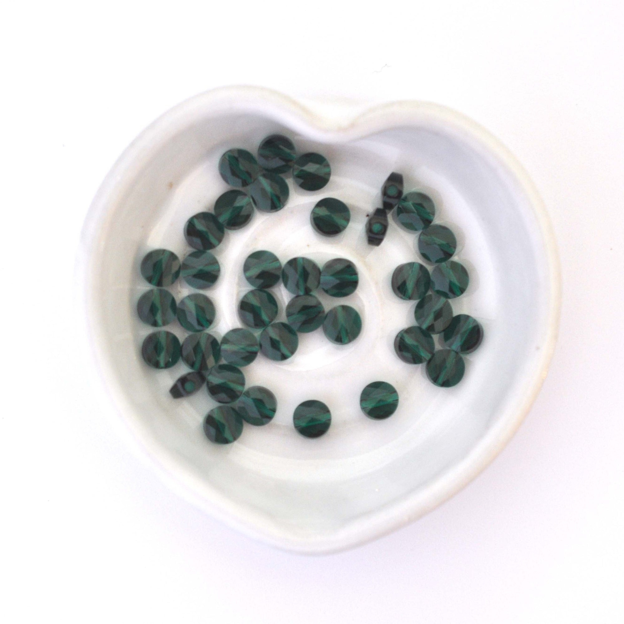 Emerald Faceted Coin Bead 5052 Barton Crystal 6mm