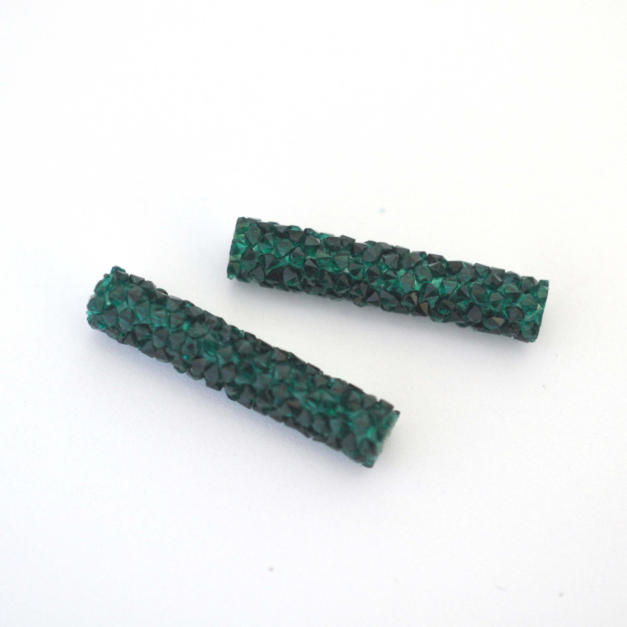 Emerald Fine Rocks Tube Bead 30MM - 1 Bead
