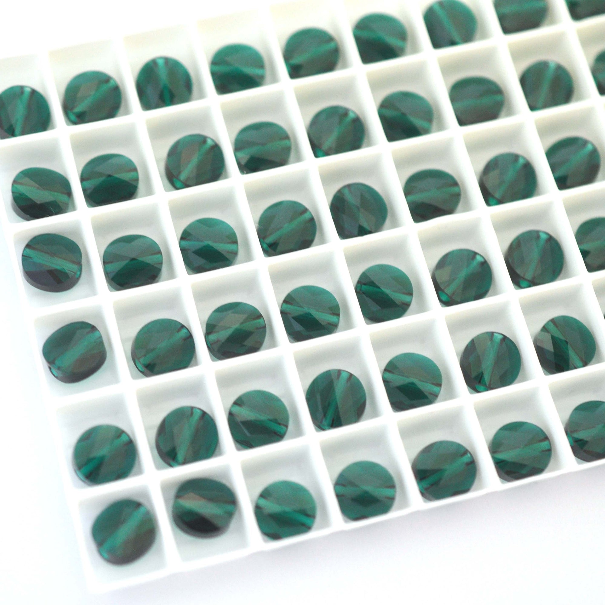Emerald Faceted Coin Bead 5052 Barton Crystal 8mm