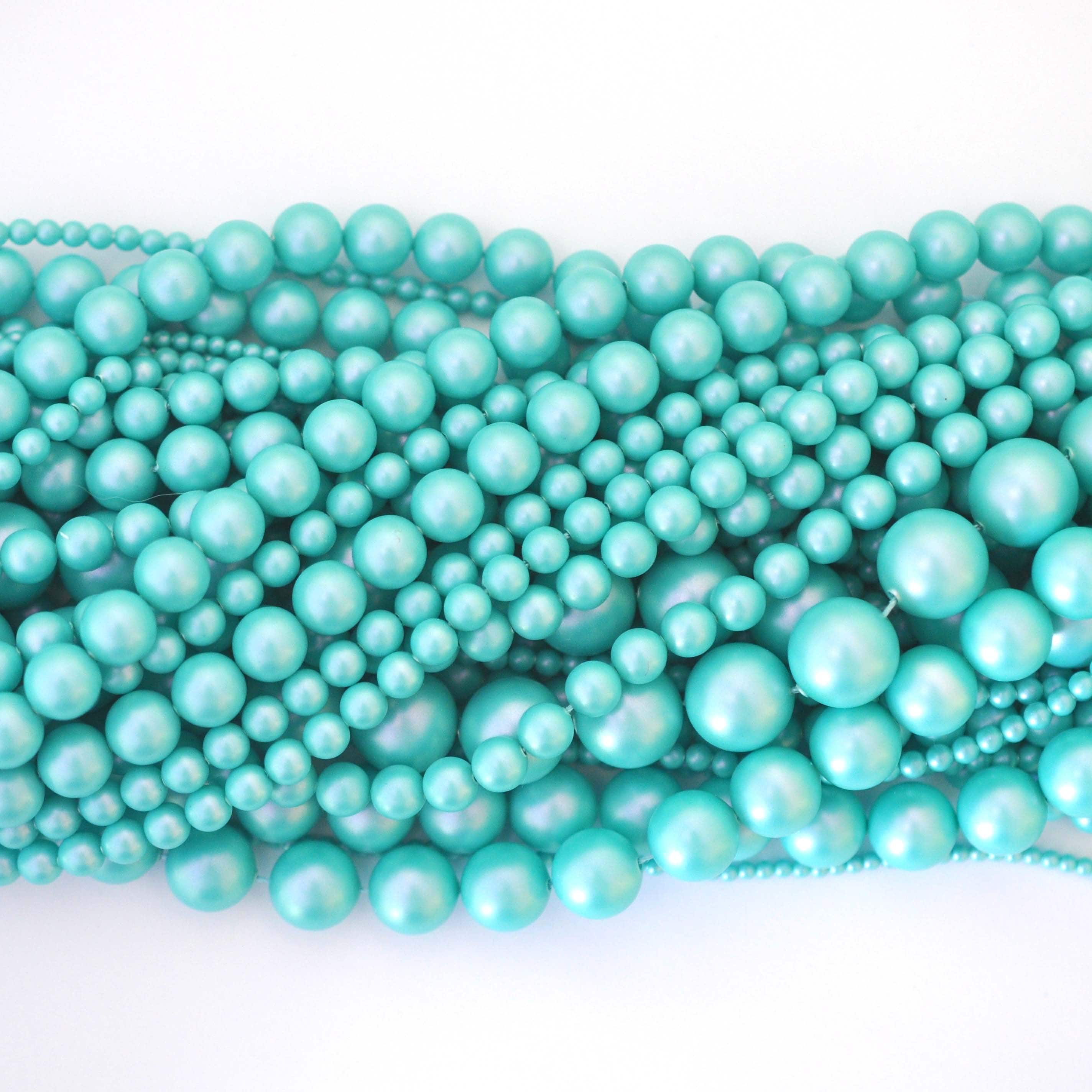 Iridescent Light Turquoise 5810 Barton Crystal Round Pearl Beads 6mm