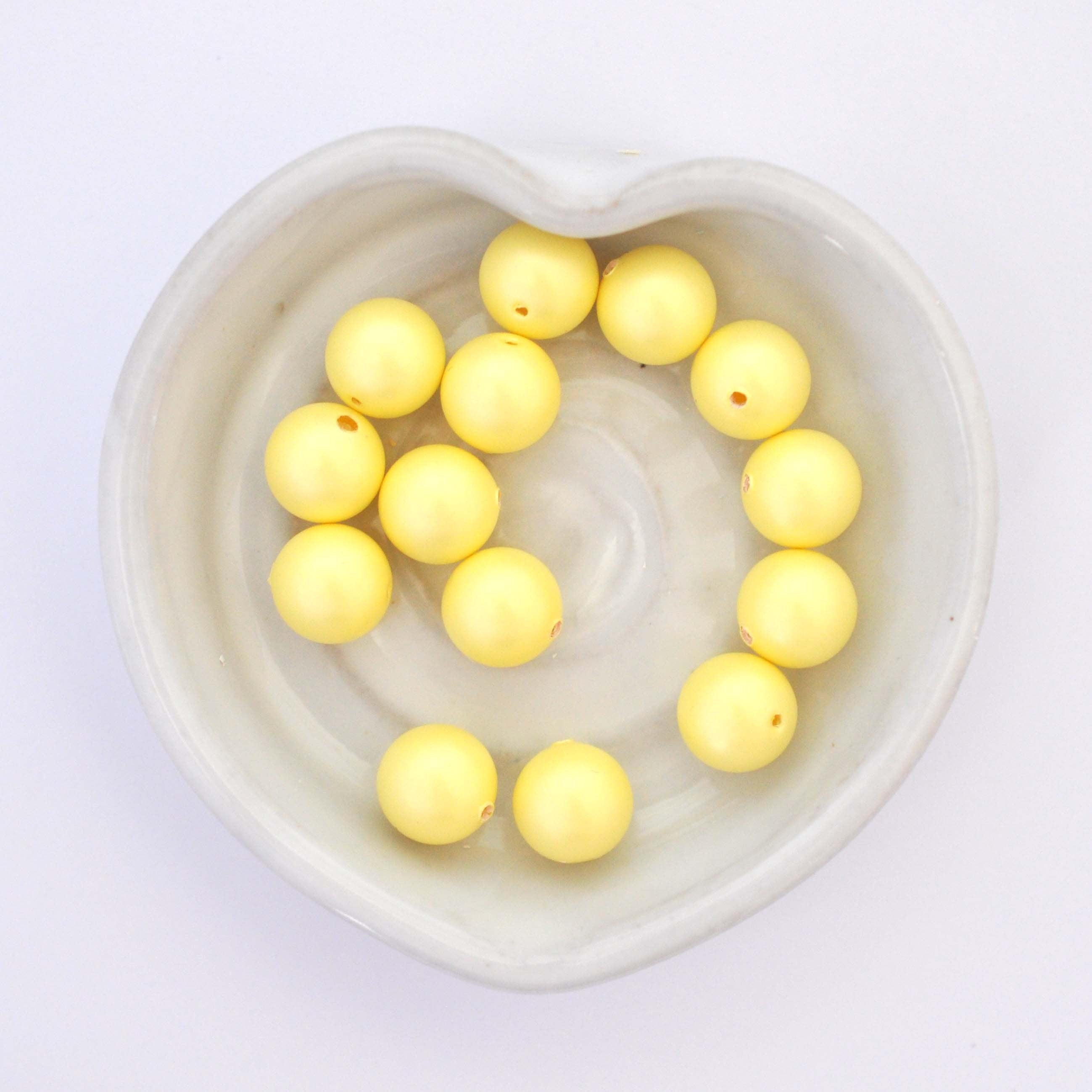 Pastel Yellow Round Crystal 5811 Barton Crystal Pearl Beads 10mm