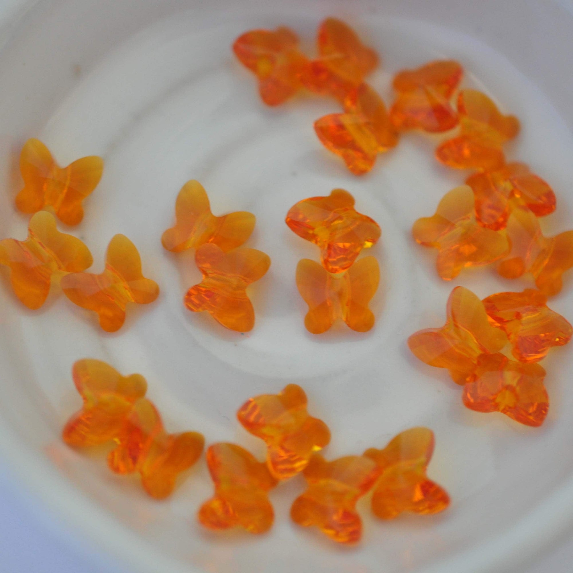 Tangerine Butterfly Beads 5754 Barton Crystal 8mm