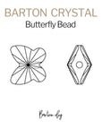 Metallic Sunshine Butterfly Beads 5754 Barton Crystal 8mm