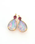 Dreamy Vitrail & Fuchsia Gold Plated Charms 26mm - 1 Pair (2 Pieces)