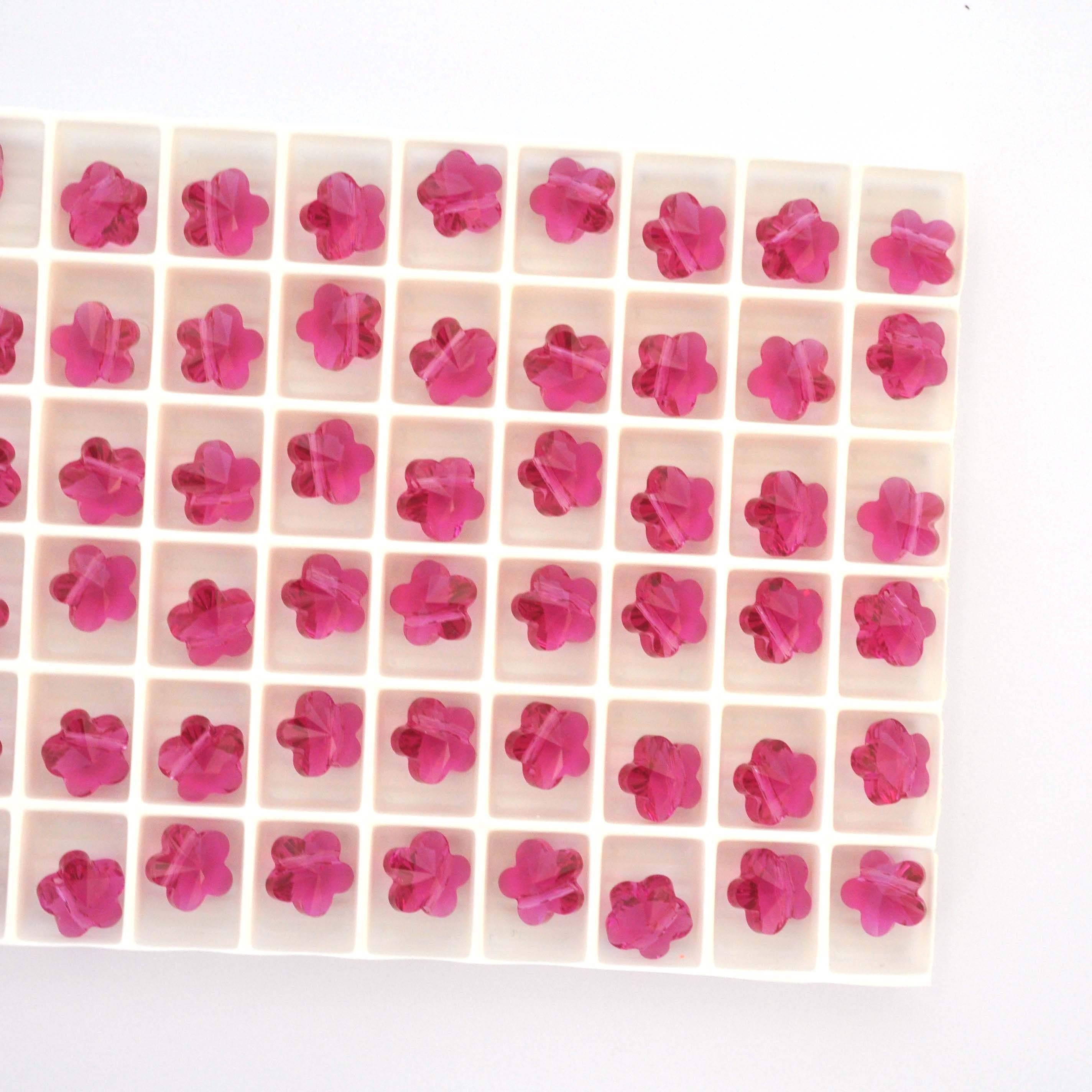 Fuchsia Flower Beads 5744 Barton Crystal 8mm