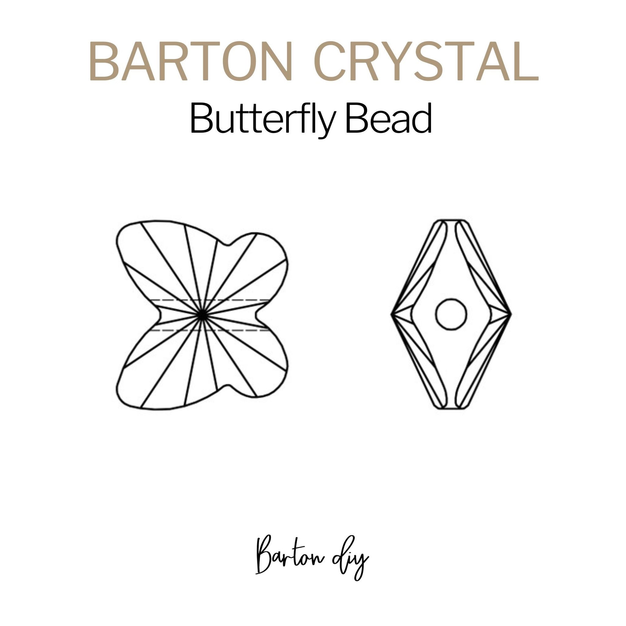 Crystal AB Large Hole Butterfly Bead 5954 Barton Crystal 14mm
