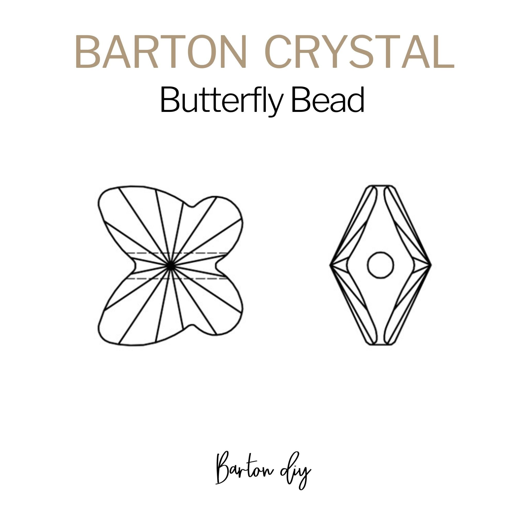Crystal AB Large Hole Butterfly Bead 5954 Barton Crystal 14mm