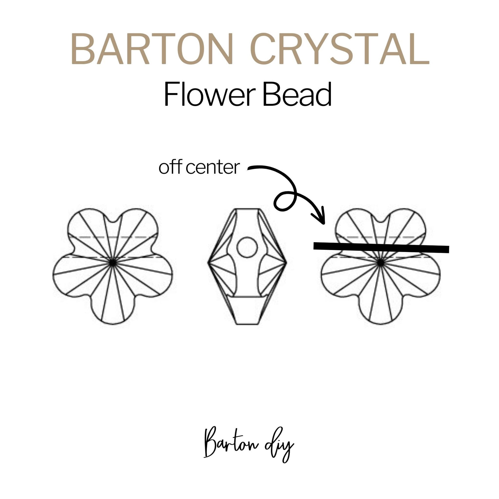Crystal AB Large Hole Flower Bead 5944 Barton Crystal 14mm