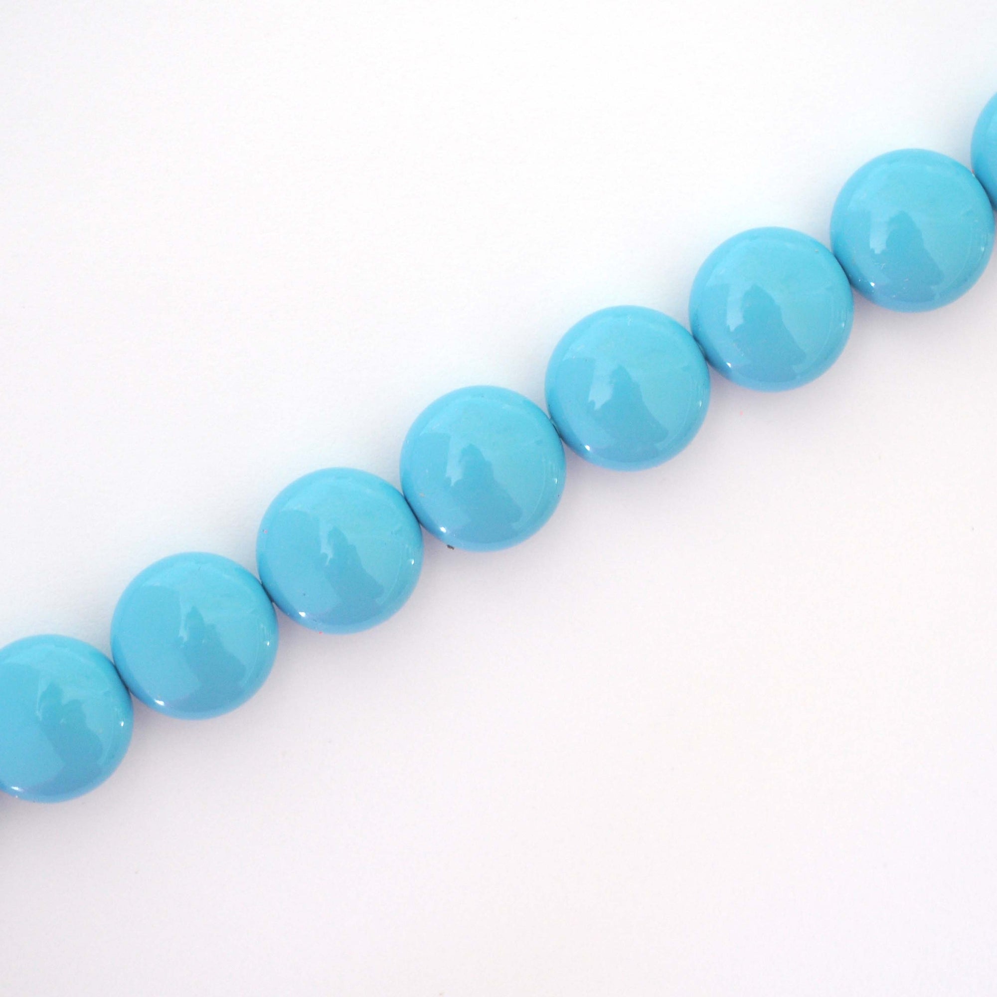 Turquoise Coin Shape Crystal Pearls 16mm 5860 Barton Crystal