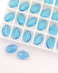 Aquamarine 14x10mm Faceted Oval Beads 5050 Barton Crystal