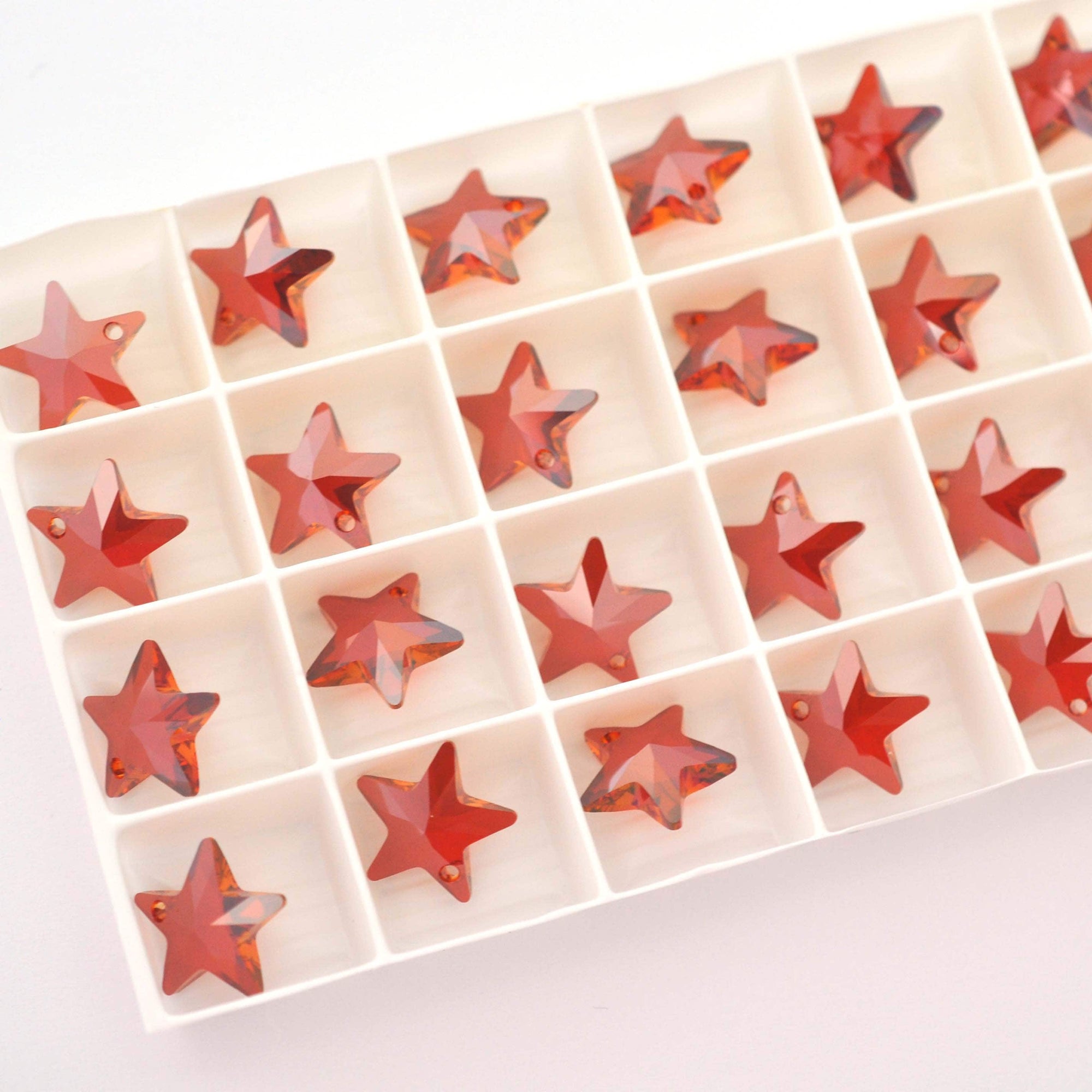 Red Magma 16mm Sparkle Star Pendant 6715 Barton Crystal - 1 Pair (2 Pieces)