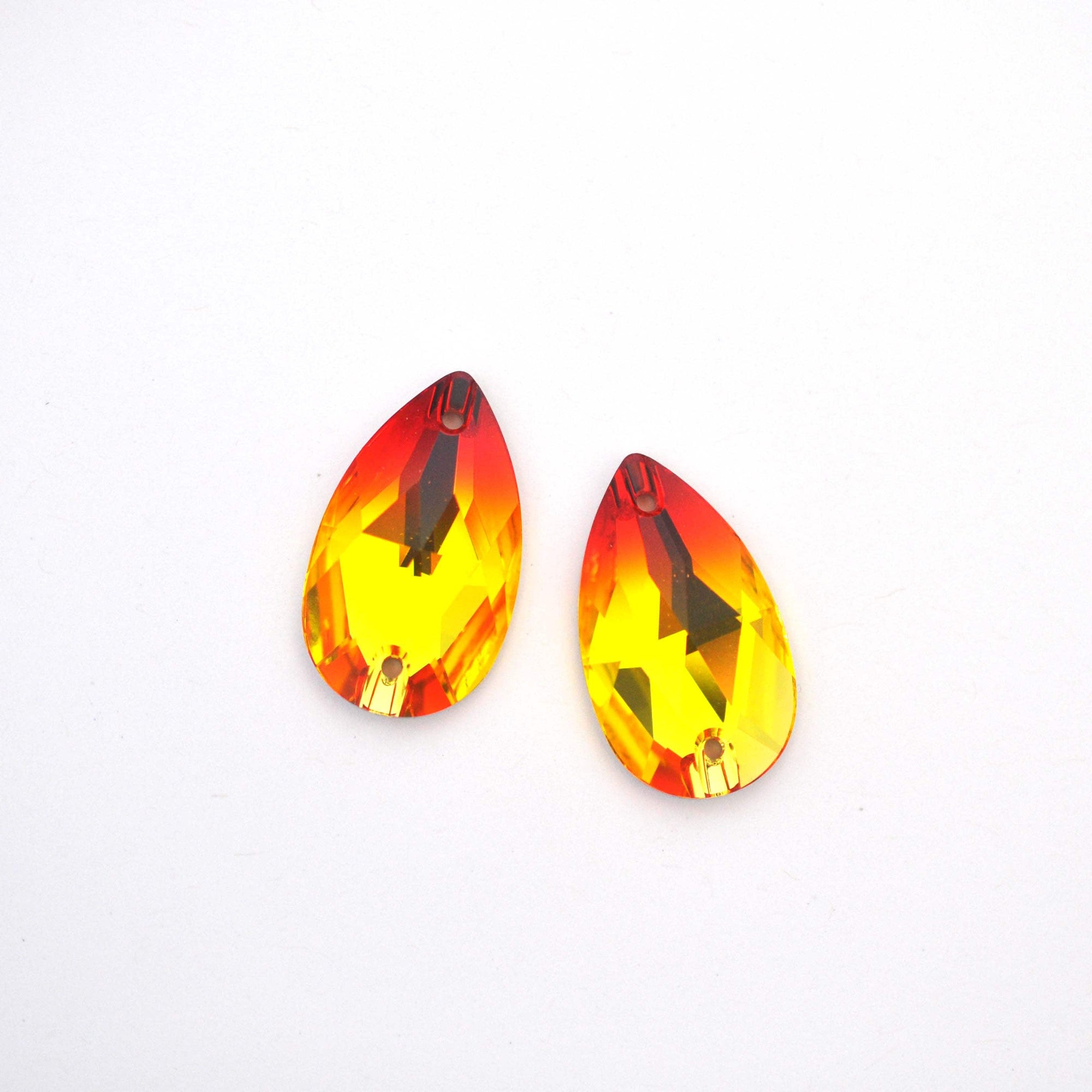 Fireopal Pear Shape 2 Hole Sew On Stones 3230 Barton Crystal 28x17mm