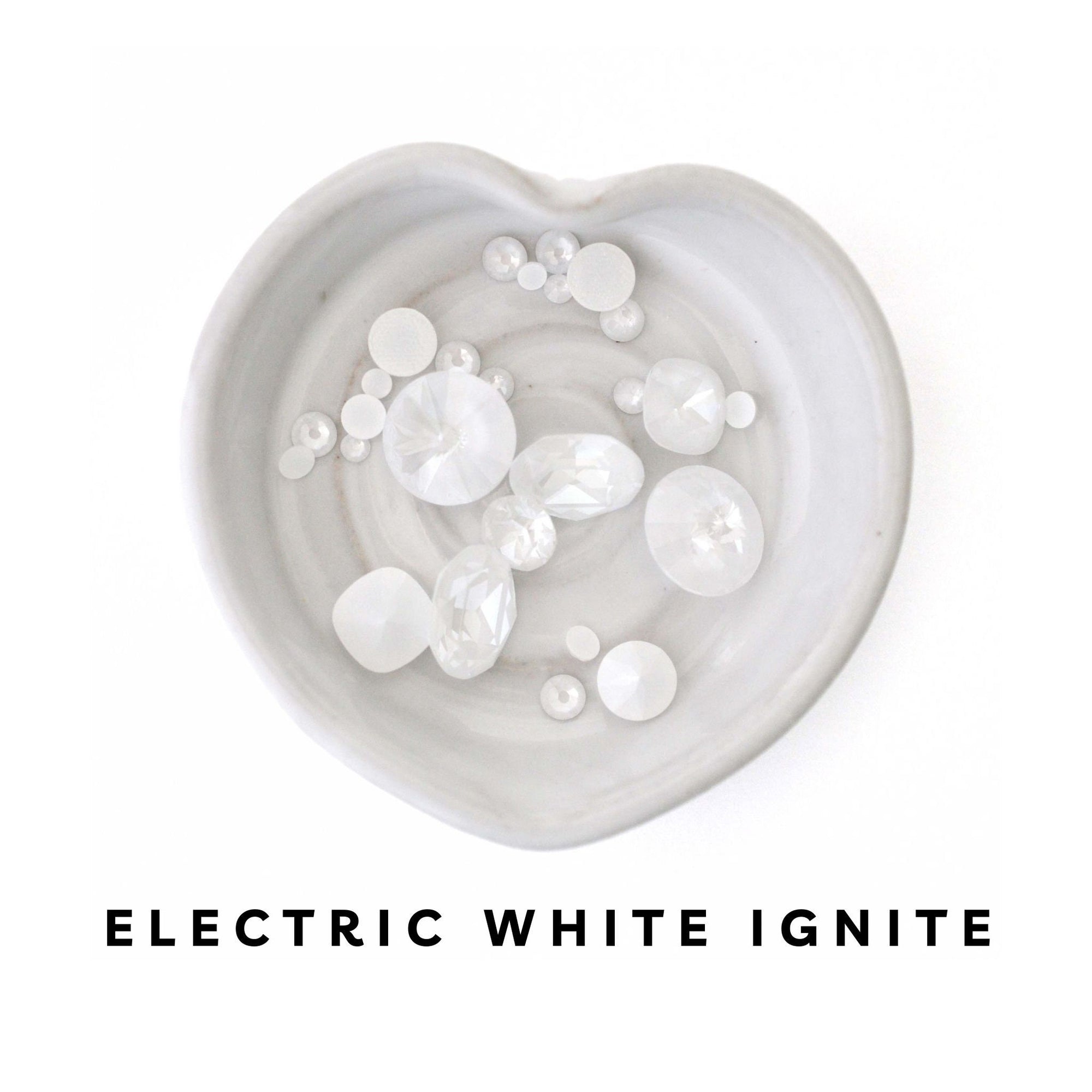 Electric White Ignite 1088 Pointed Back Chaton Barton Crystal 29ss, 6mm