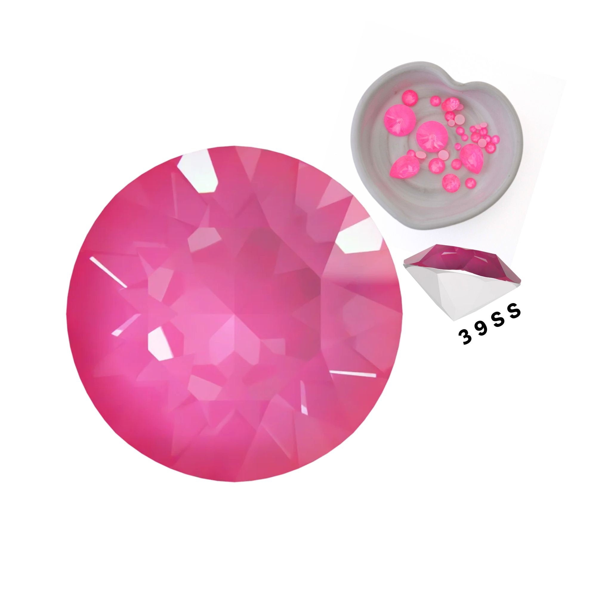 Electric Pink Ignite 1088 Pointed Back Chaton Barton Crystal 39ss, 8mm