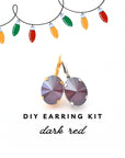 Dark Red Oval Earring Kit
