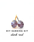 Dark Red Oval Earring Kit