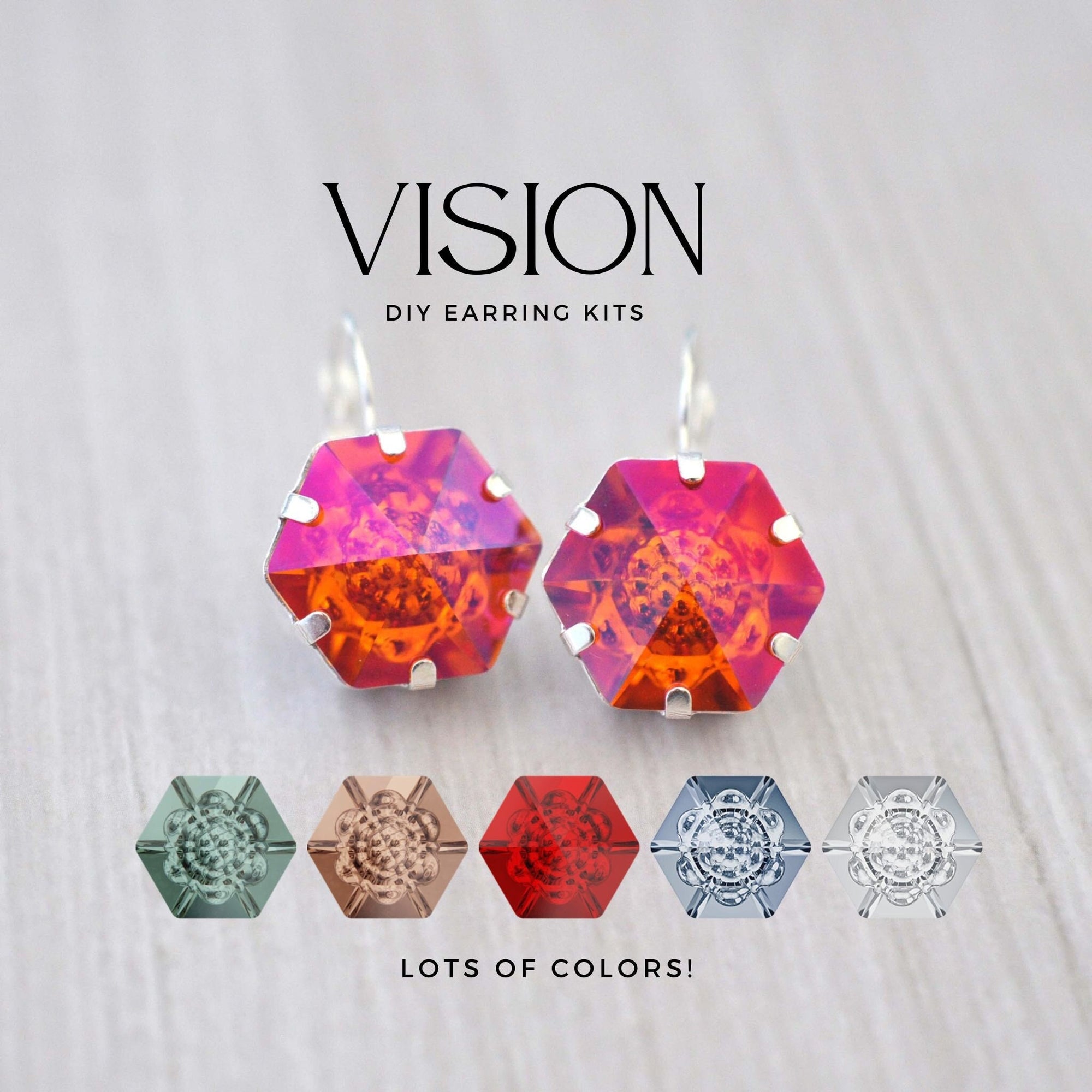 Vision Crystal DIY Earring Kit w/ Silver Plated Settings