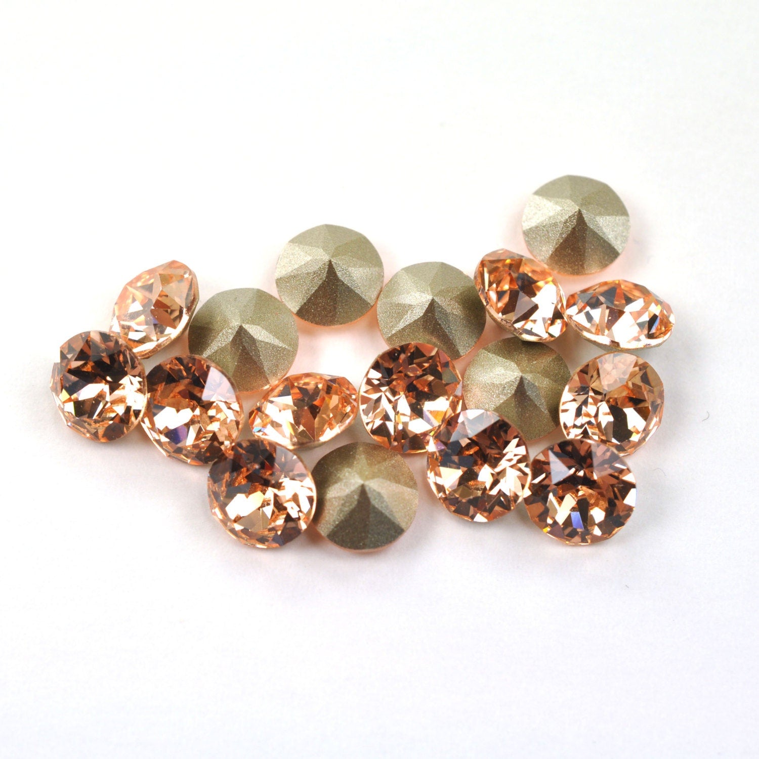 Light Peach 1088 Pointed Back Chaton Barton Crystal 39ss, 8mm